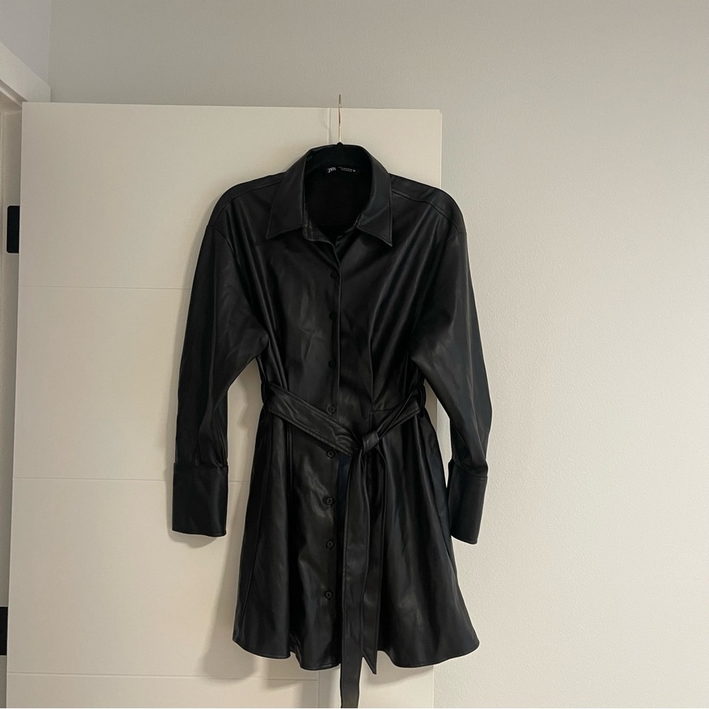 Zara faux leather mini dress size M